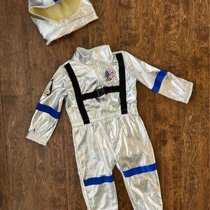 Silver Astronaut Costume with Blue Accents